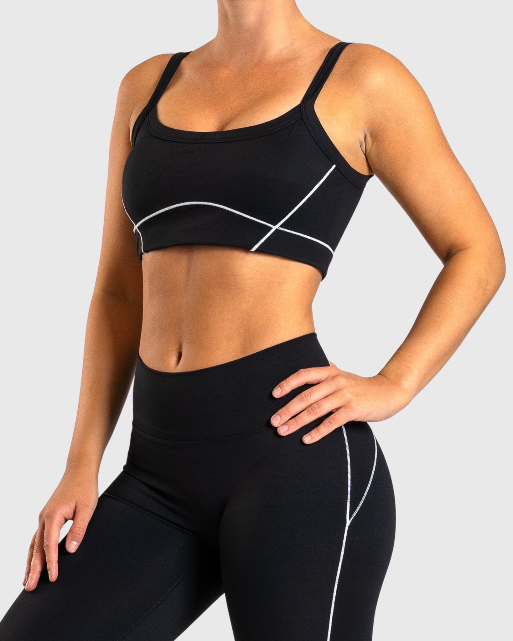 Black Bloom Topp - Peach Tights - Sports - Bra