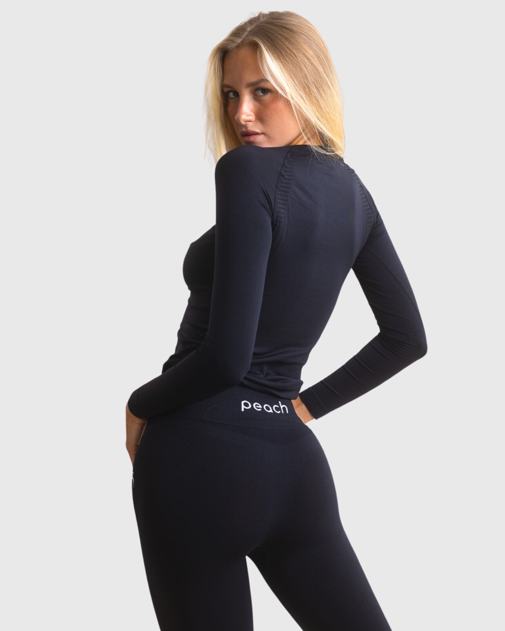 Black Classic Deluxe Mid Waist Tights - Peach Tights - Tights