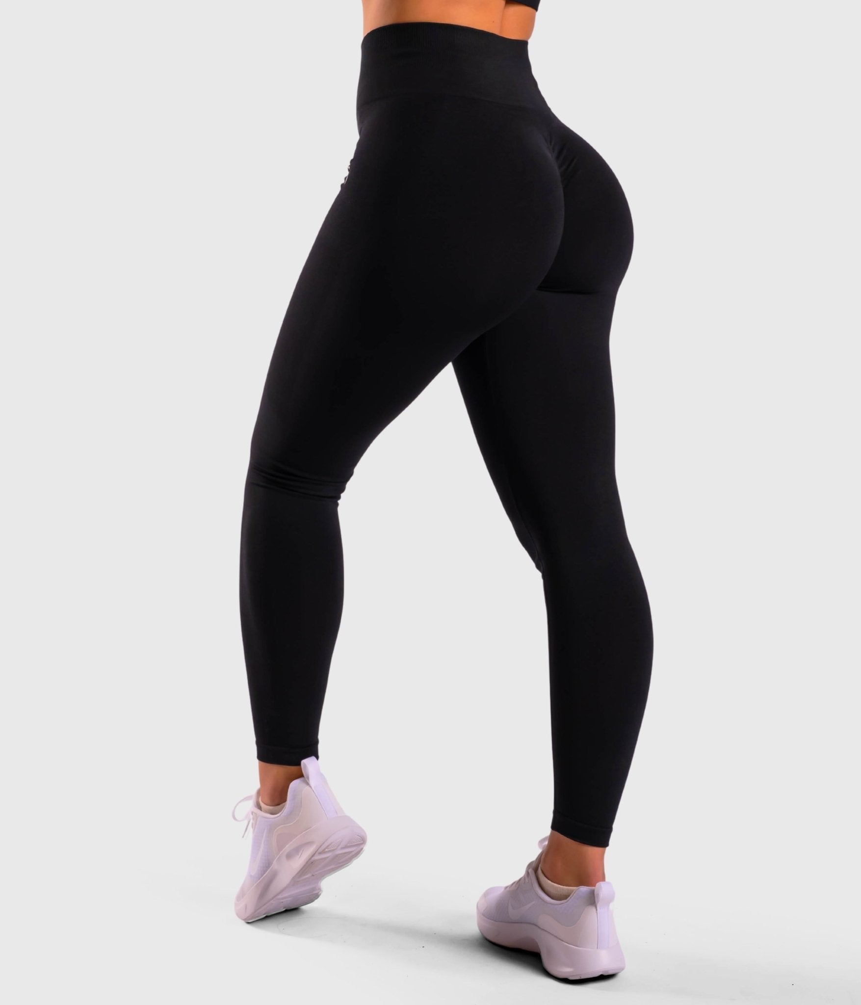 Black Deluxe Mid Waist Tights - Peach Tights - Tights