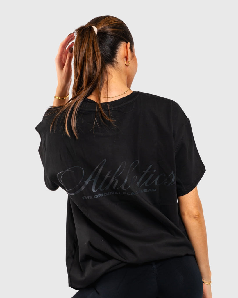 Black Ease Oversized T-Shirt - Peach Tights - T-shirt