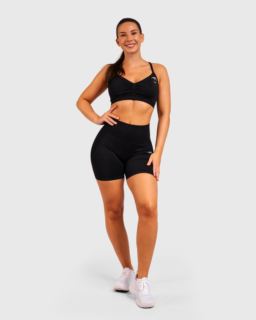 Black Elevate Shorts - Peach Tights - Shorts