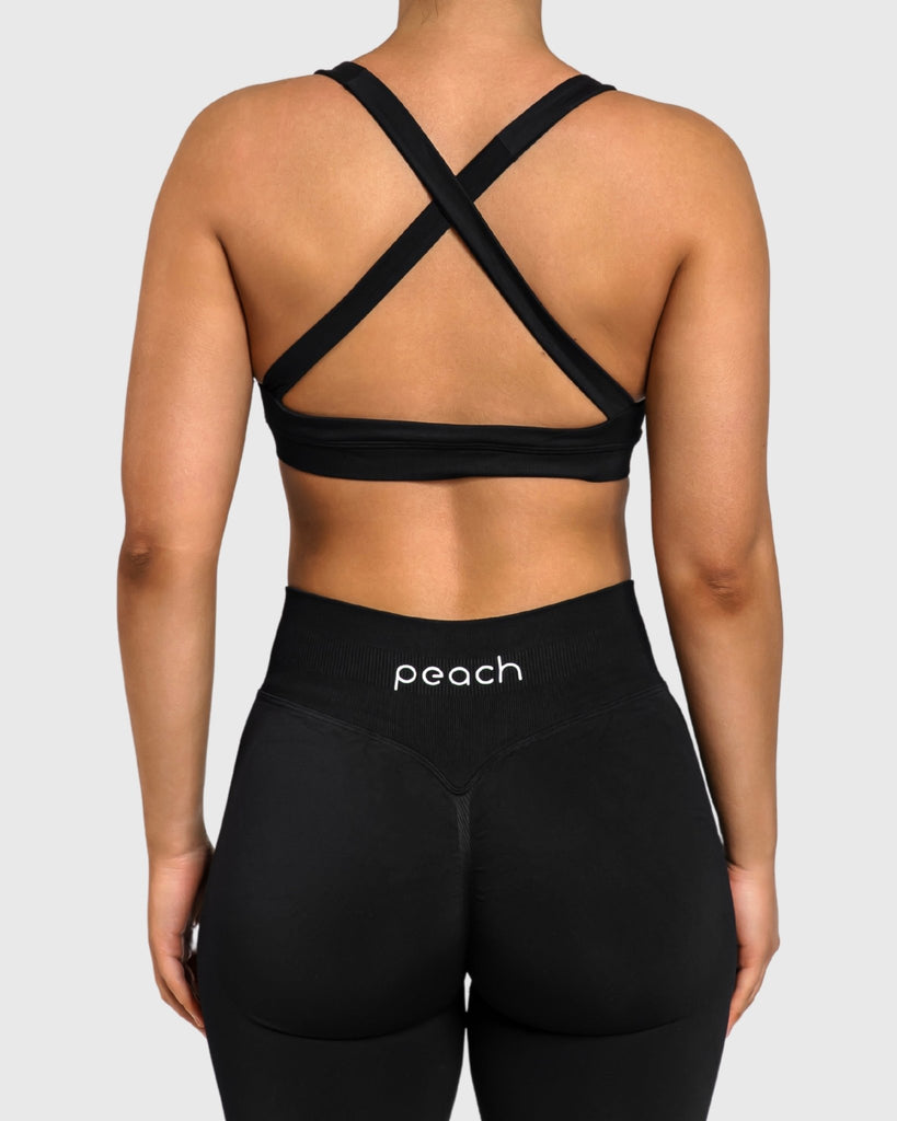 Black Essence Sports - bra - Peach Tights - Sports - Bra