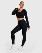 Black Ignite Long Sleeve - Peach Tights - Long sleeve