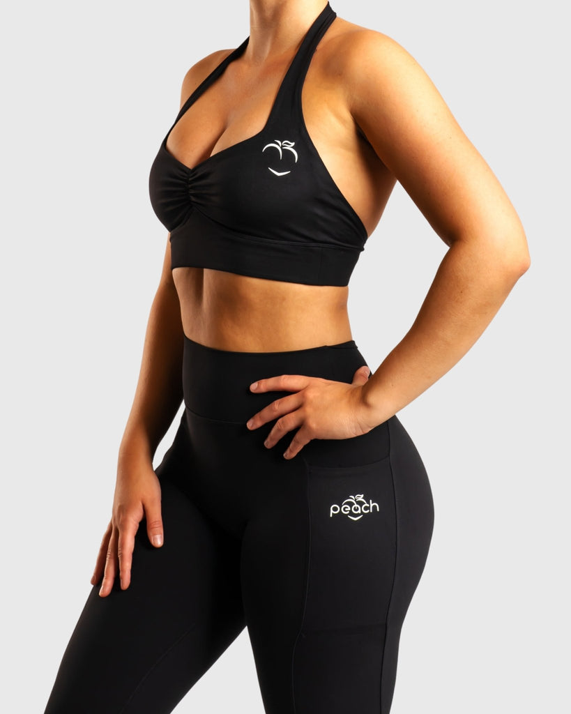 Black Pulse Sports - bra - Peach Tights - Sports - Bra