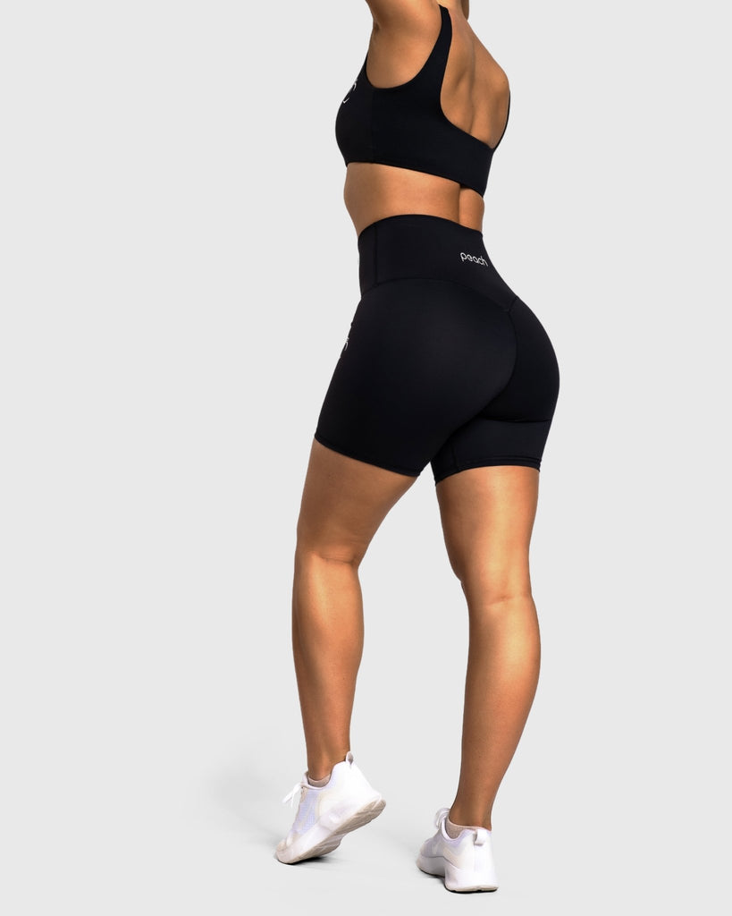 Black Refine Shorts - Peach Tights - Shorts