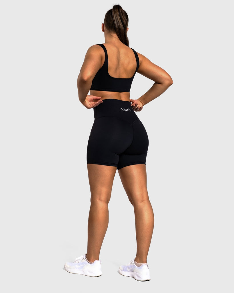 Black Refine Shorts - Peach Tights - Shorts