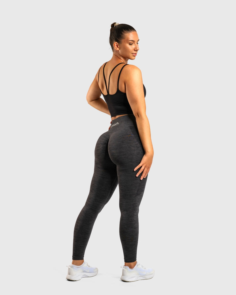 Black Softline Singlet - Peach Tights - Sports - Bra