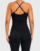 Black Velocity Singlet - Peach Tights - Sports - Bra