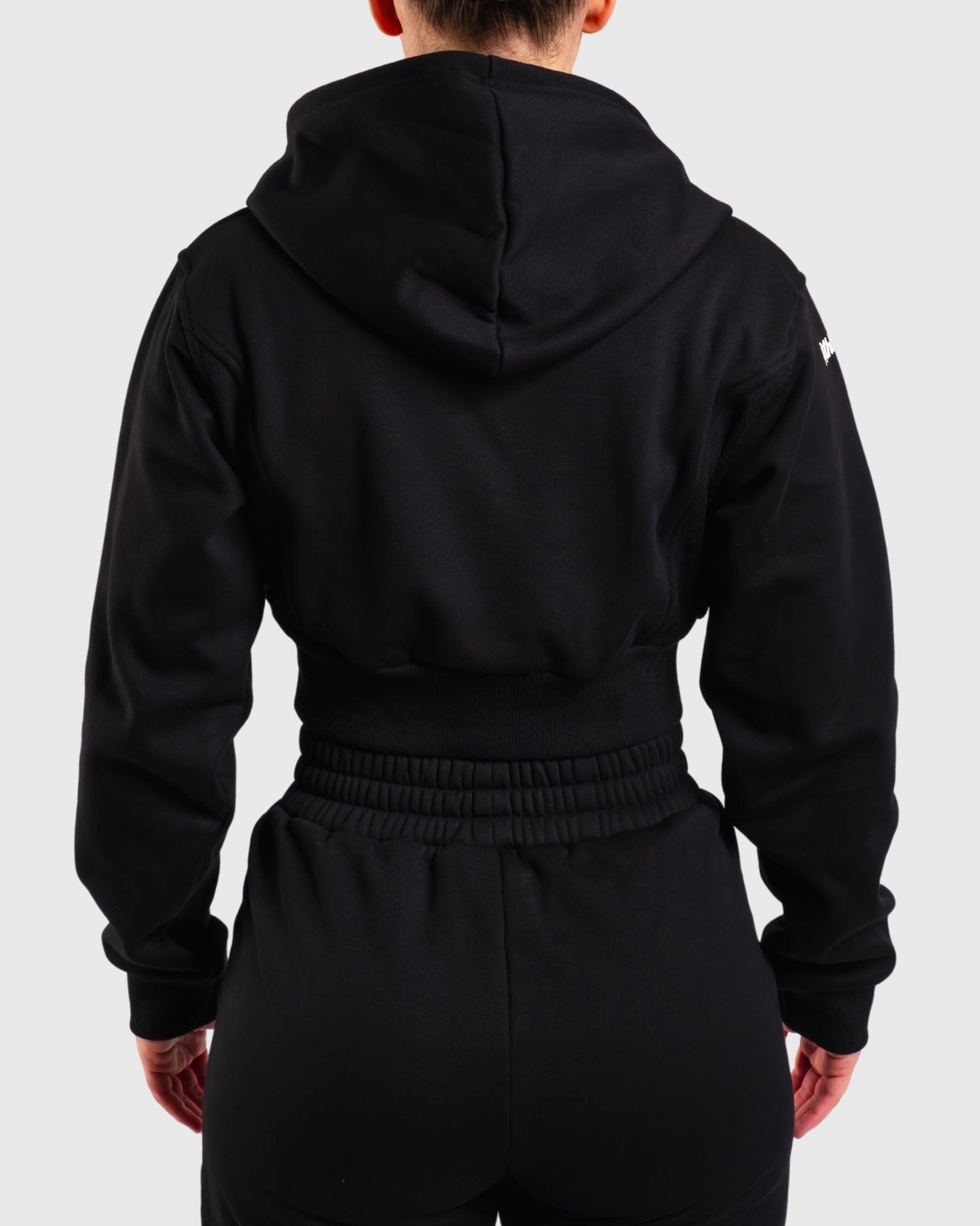 Black Vibe Cropped Hoodie - Peach Tights - Hoodie