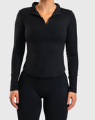 Black Zip Long Sleeve - Peach Tights - Long sleeve