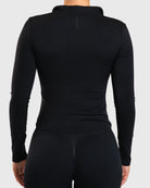 Black Zip Long Sleeve - Peach Tights - Long sleeve