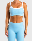 Blue Bloom Topp - Peach Tights - Sports - Bra