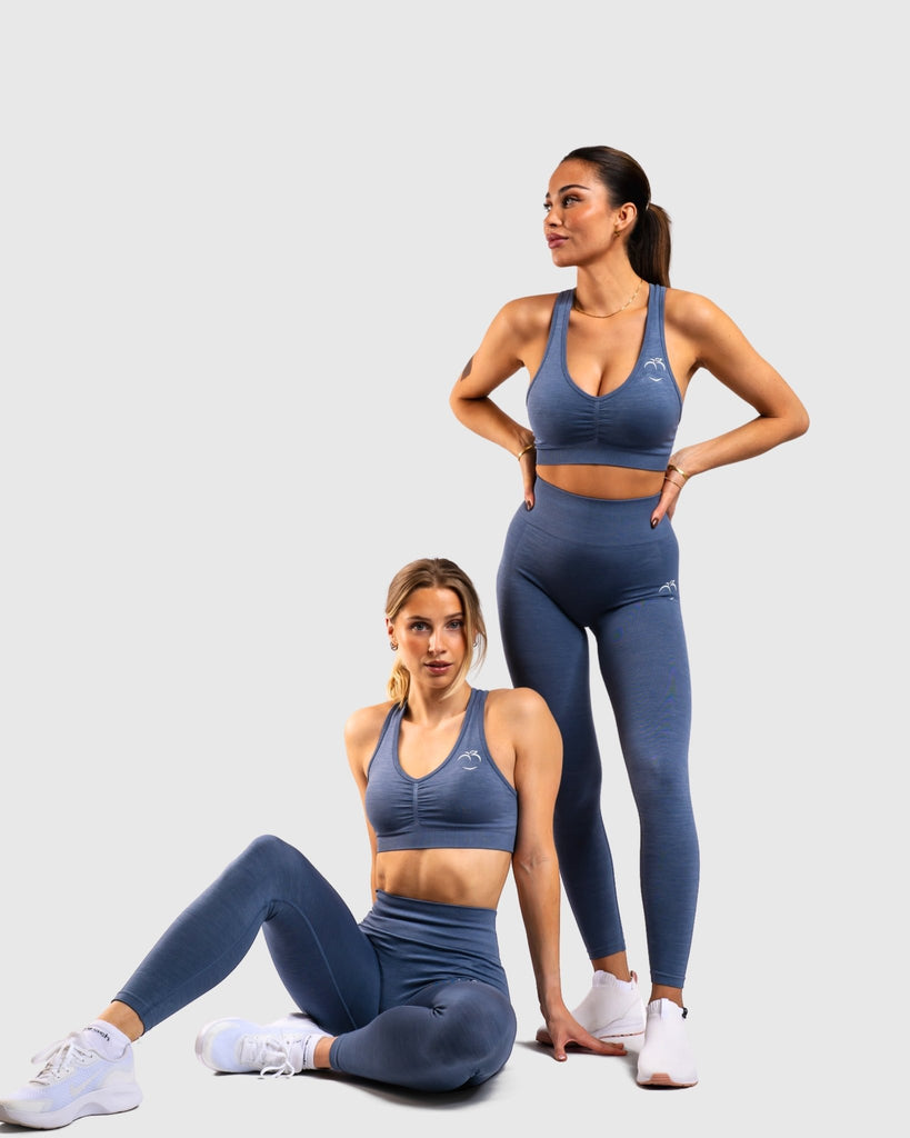 Blue Ease Sports-bra - Peach Tights - Sports-Bra