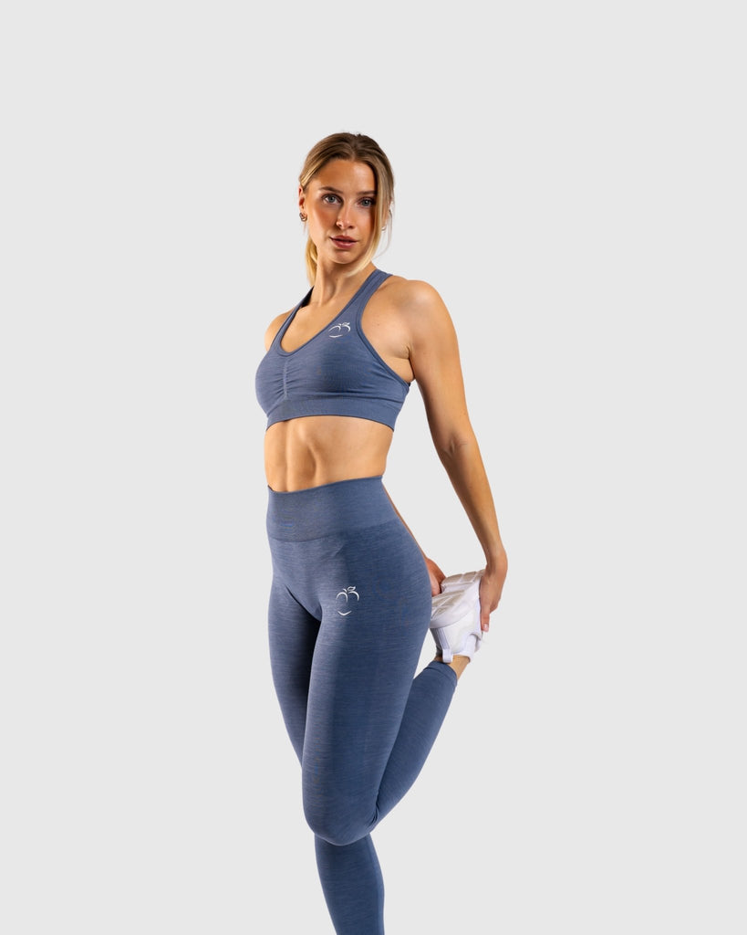 Blue Ease Sports-bra - Peach Tights - Sports-Bra