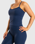 Blue Noiré Singlet - Peach Tights - Sports - Bra