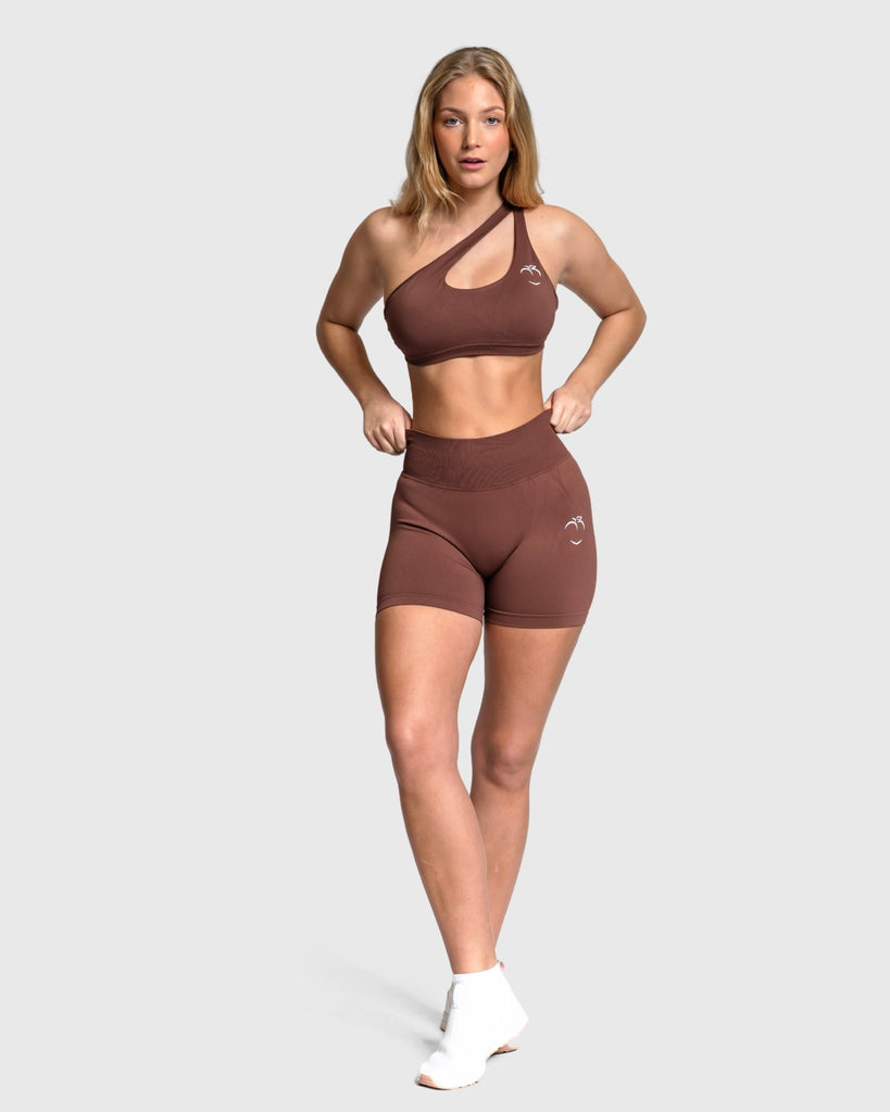 Brown Essence Shorts - Peach Tights - Shorts