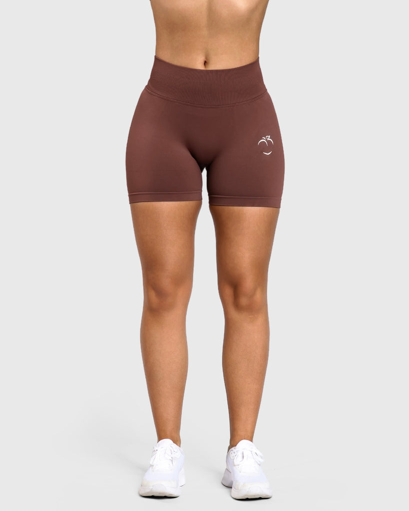 Brown Essence Shorts - Peach Tights - Shorts