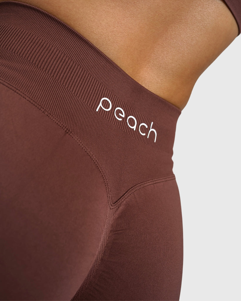 Brown Essence Shorts - Peach Tights - Shorts