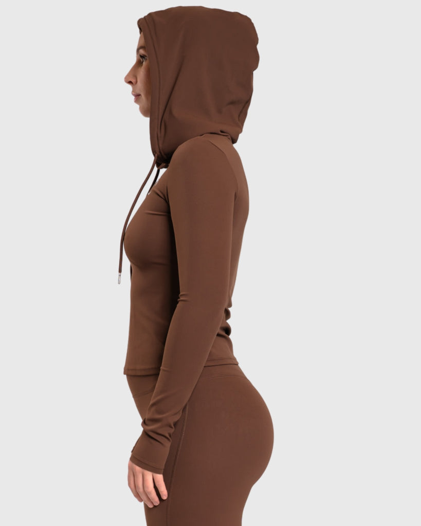 Brown Serenity Sweatshirt - Peach Tights - Long sleeve