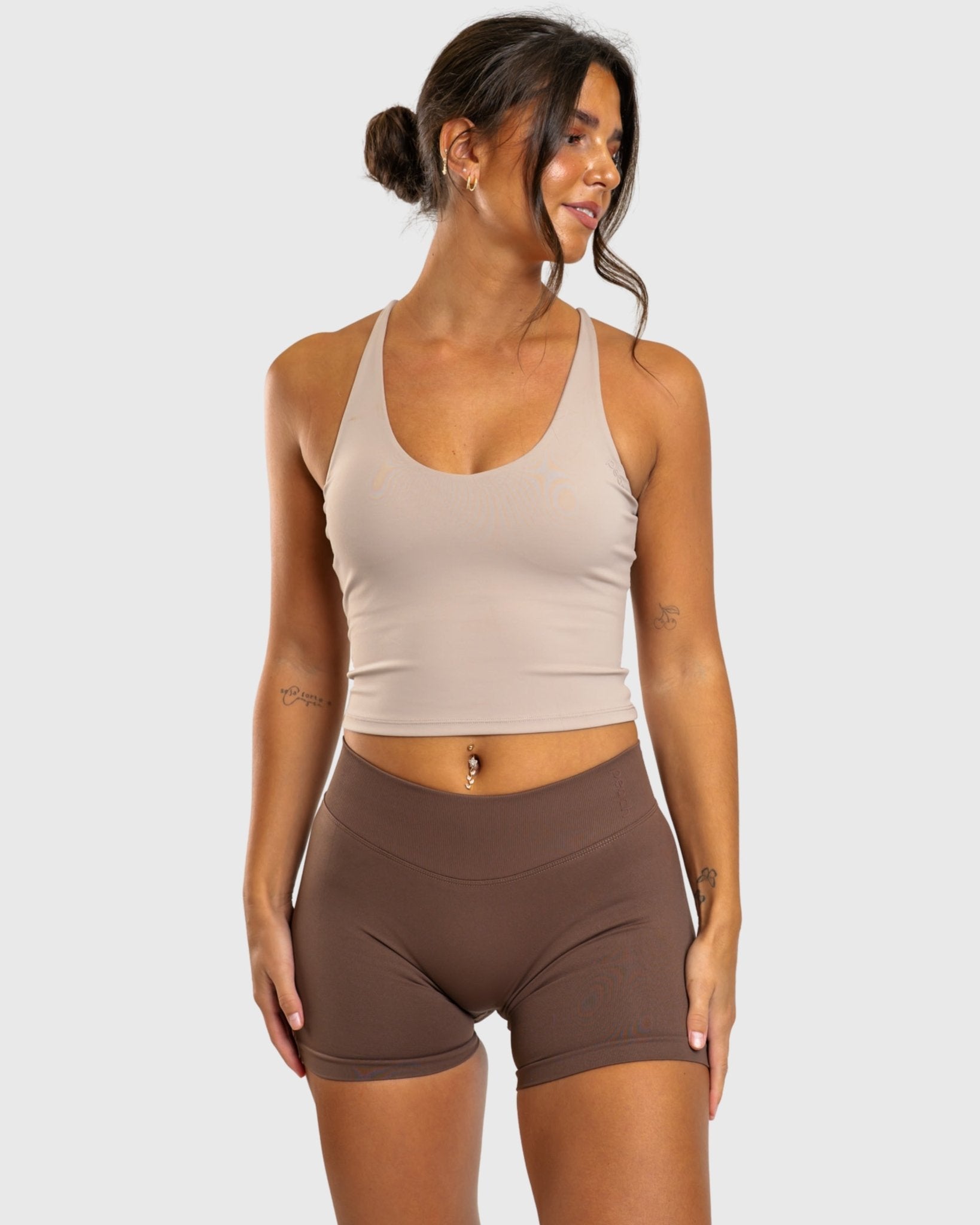 Brown Shaping Shorts - Peach Tights - Shorts