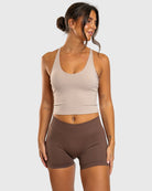 Brown Shaping Shorts - Peach Tights - Shorts