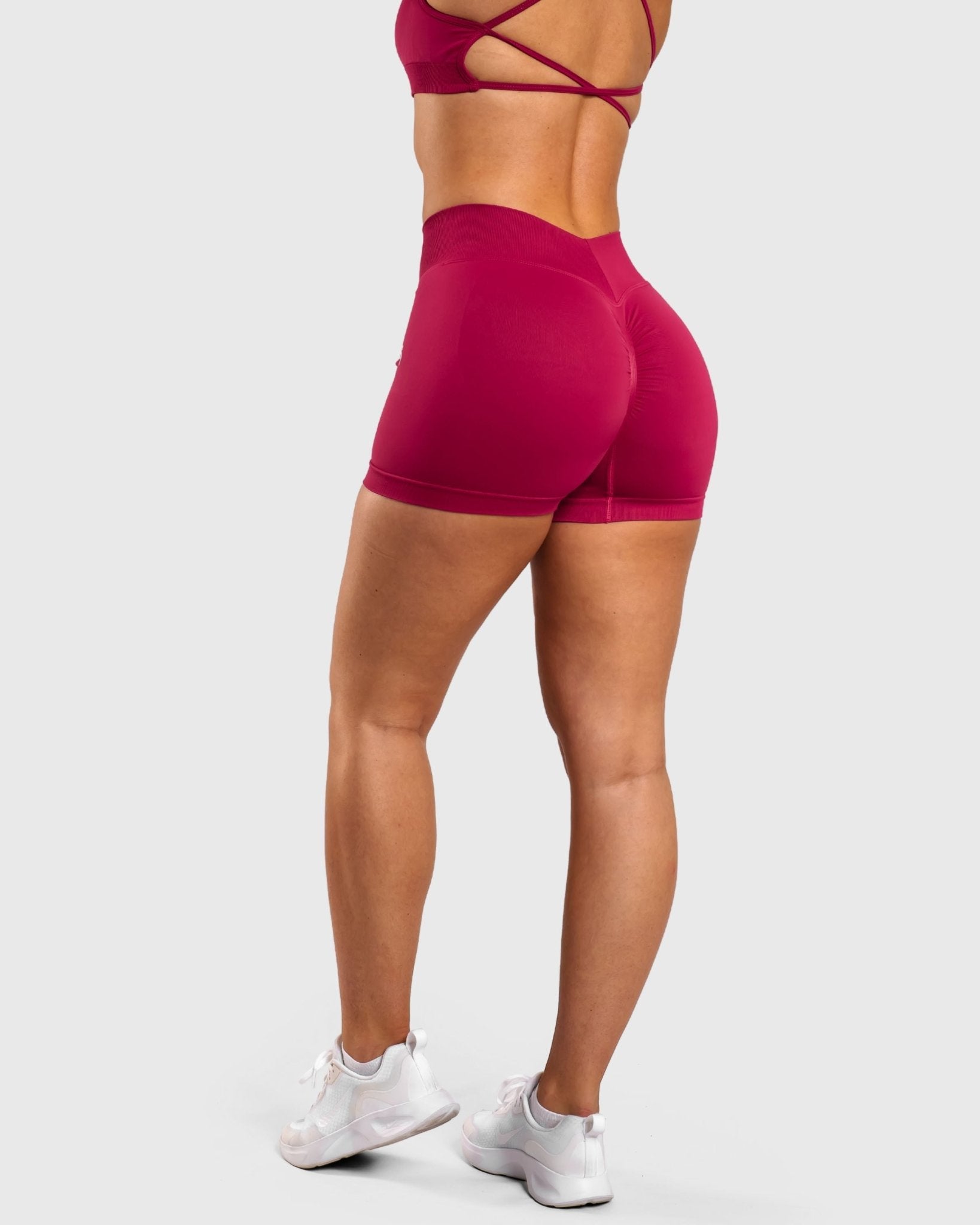 Burgundy Peak Shorts - Peach Tights - Shorts