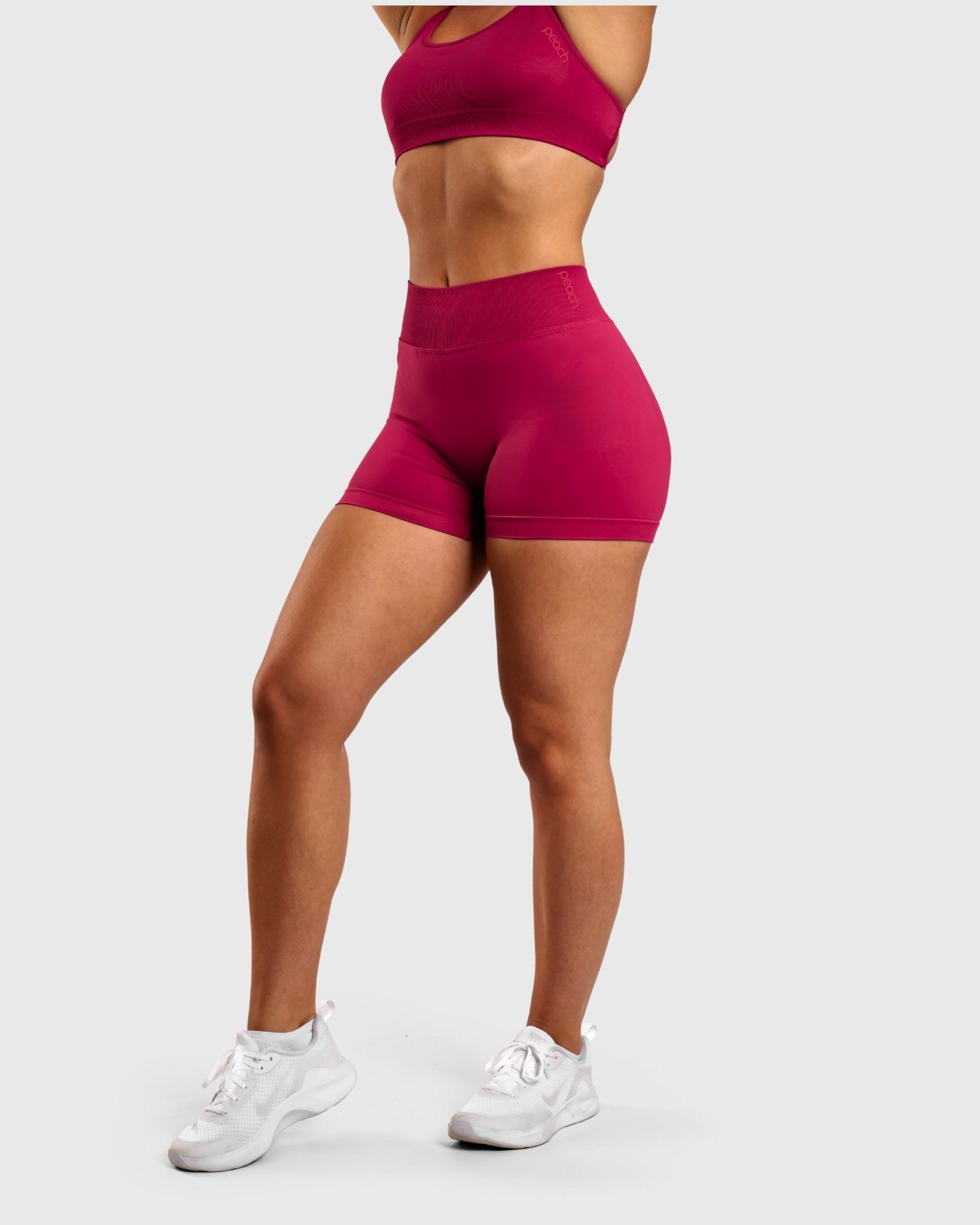 Burgundy Peak Shorts - Peach Tights - Shorts