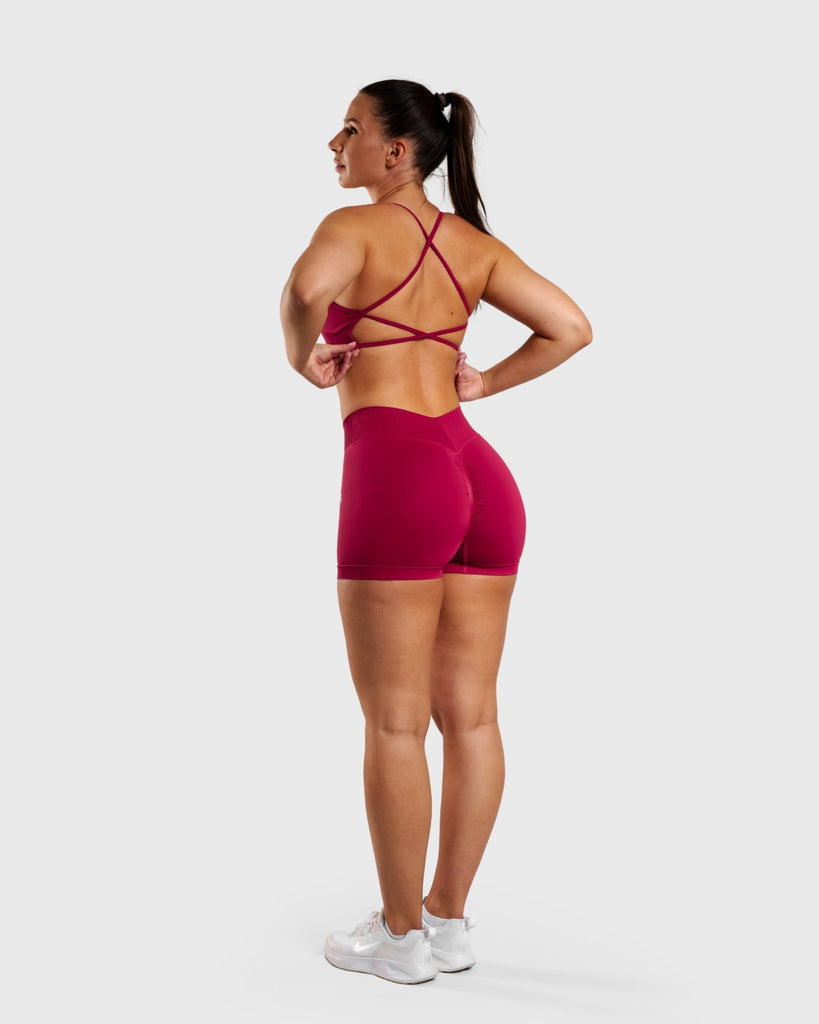 Burgundy Peak Sports - bra - Peach Tights - T - shirt