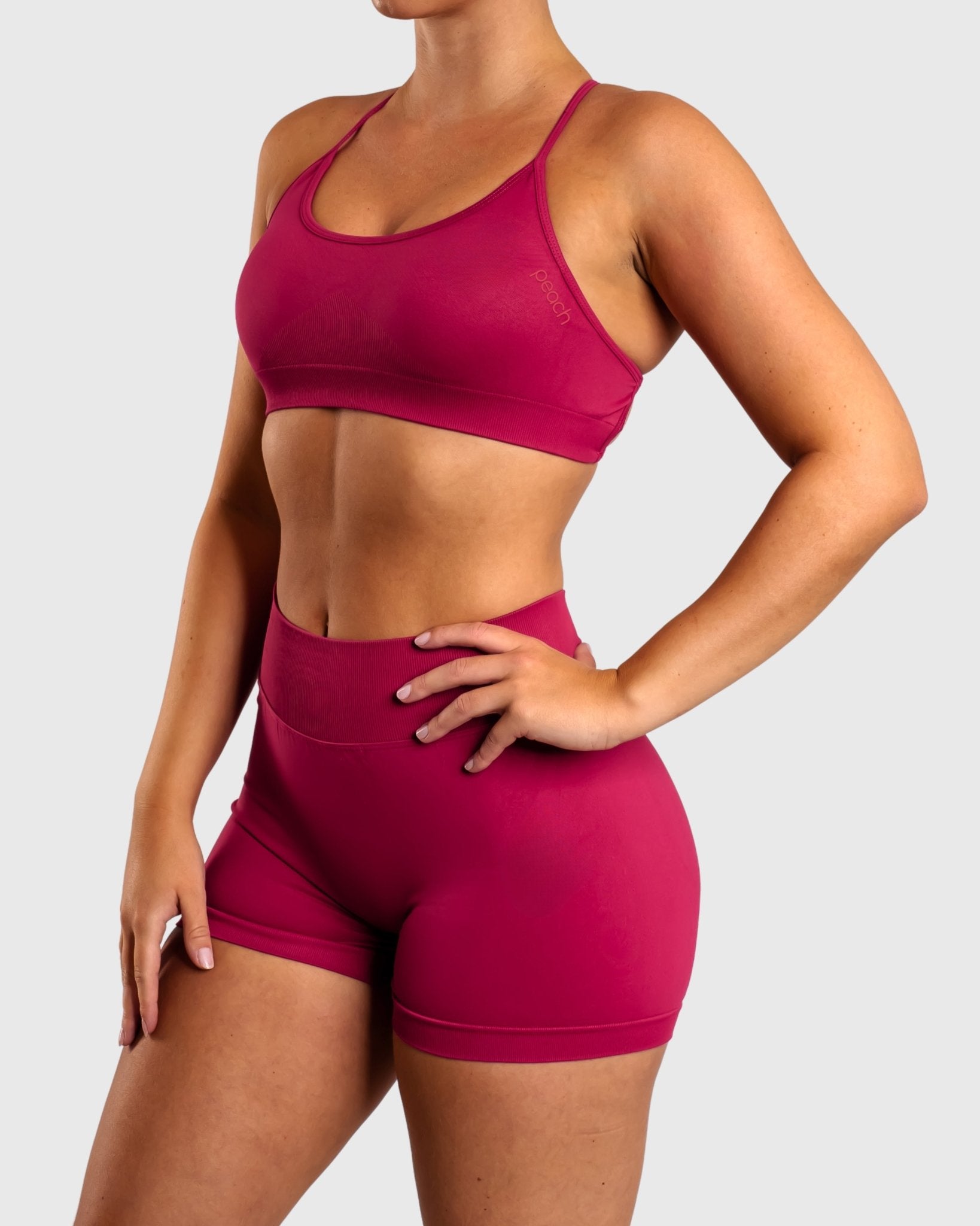Burgundy Peak Sports - bra - Peach Tights - Sports - Bra