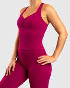 Cherry Pink Softelle Singlet - Peach Tights - Sports - Bra