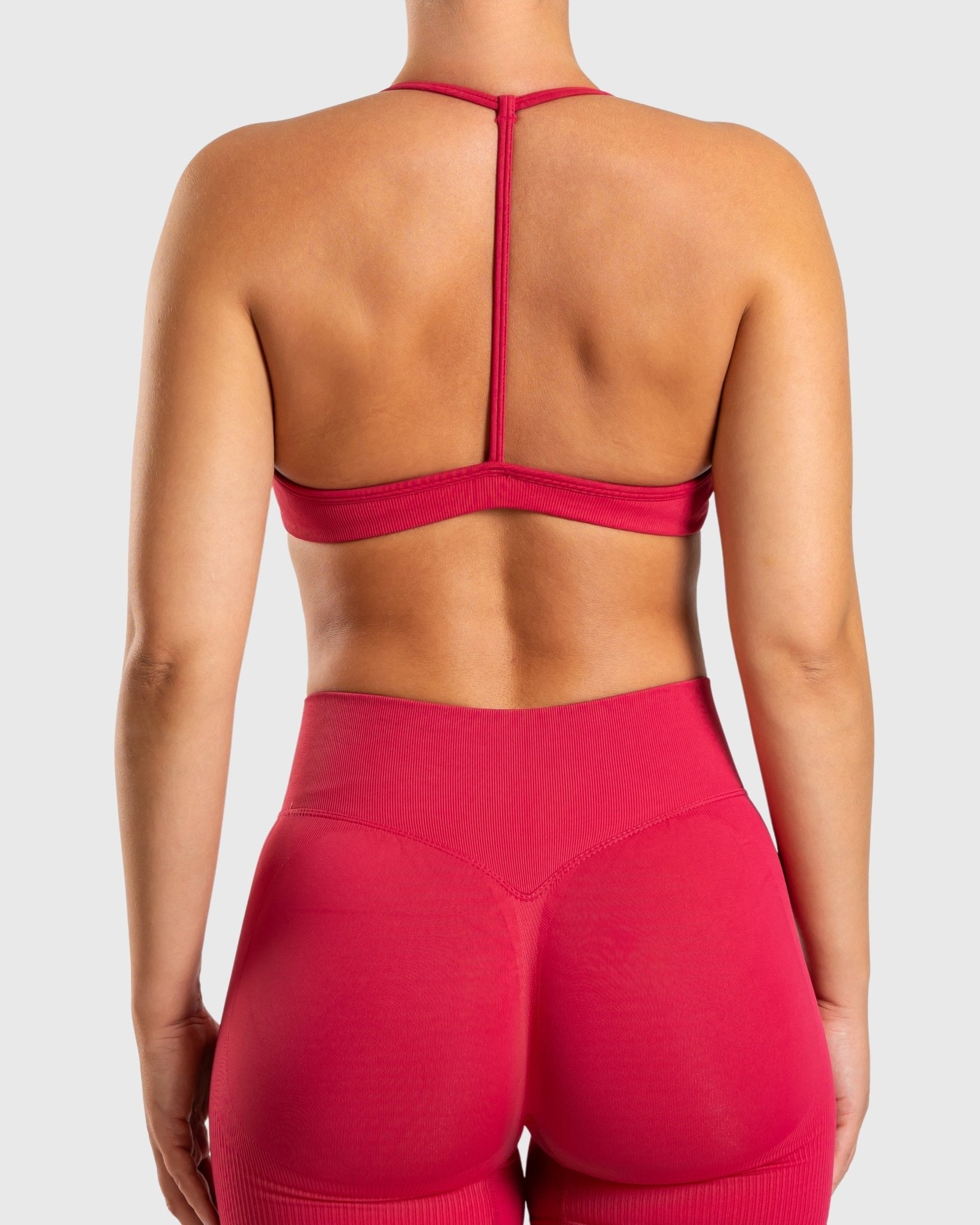 Cherry Red Ignite Sports - bra - Peach Tights - Sports - Bra