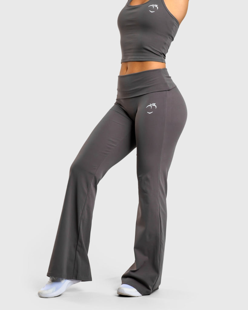 Dark Grey Flow Yoga - Peach Tights - Tights