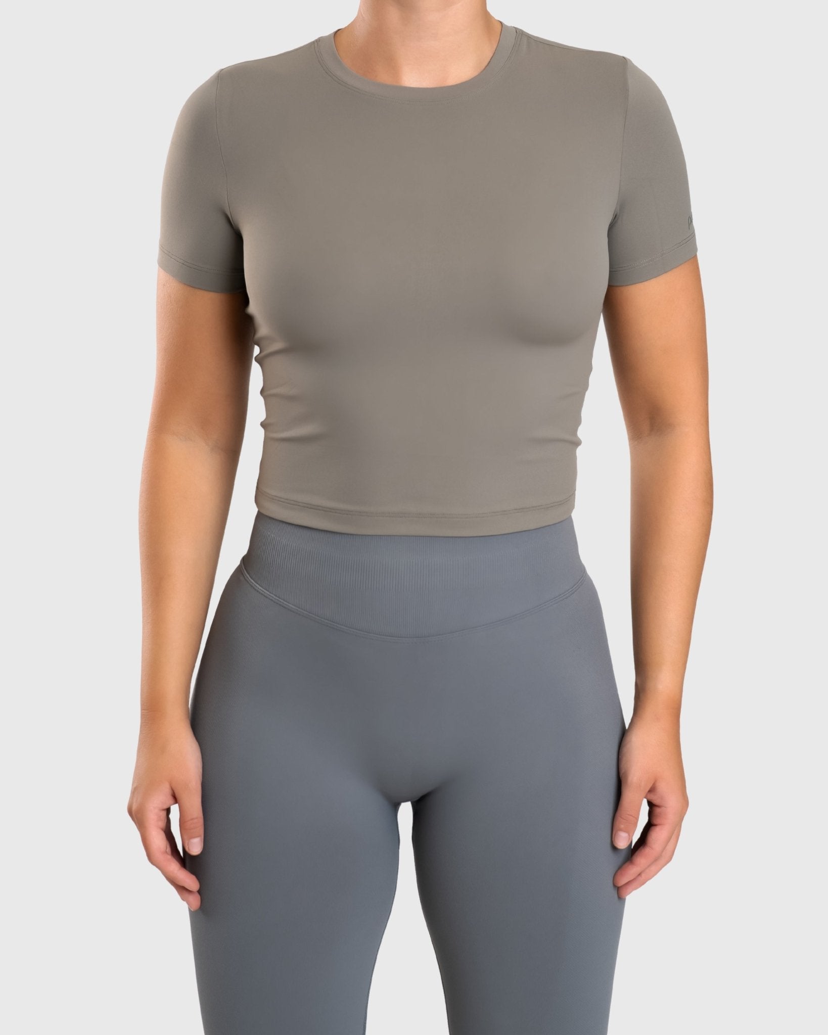 Green Dry - Fit Cropped T-shirt - Peach Tights - T-shirt