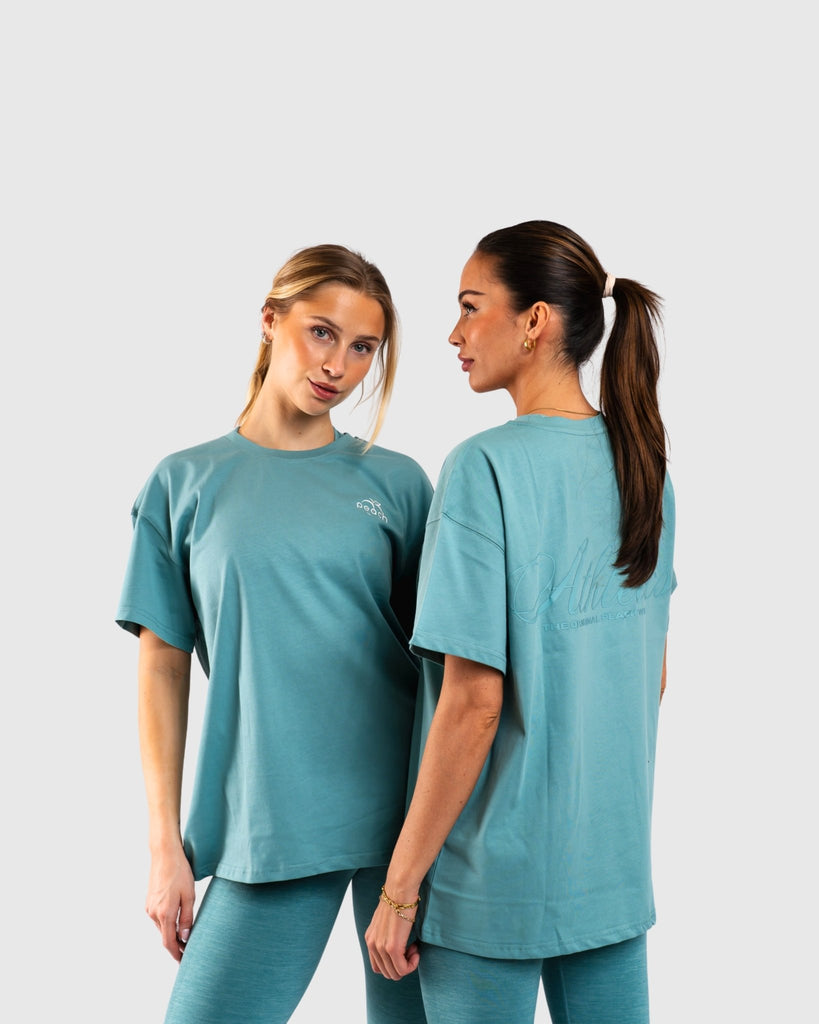 Green Ease Oversized T-Shirt - Peach Tights - T-shirt