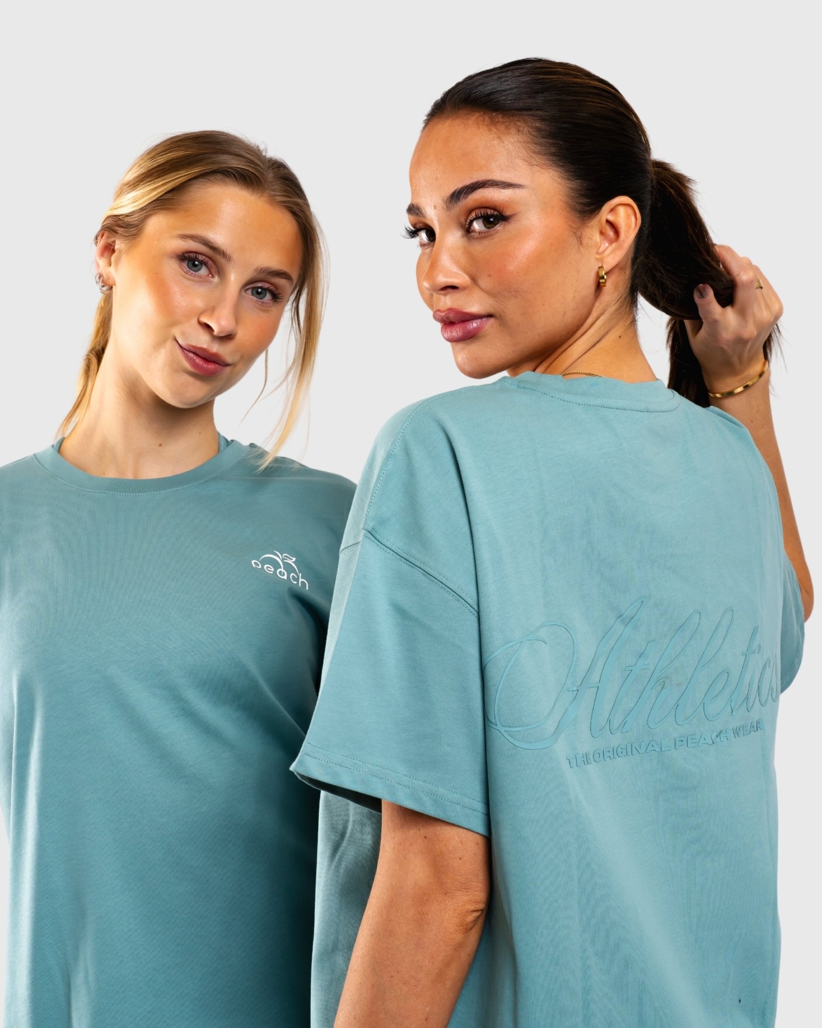 Green Ease Oversized T-Shirt - Peach Tights - T-shirt