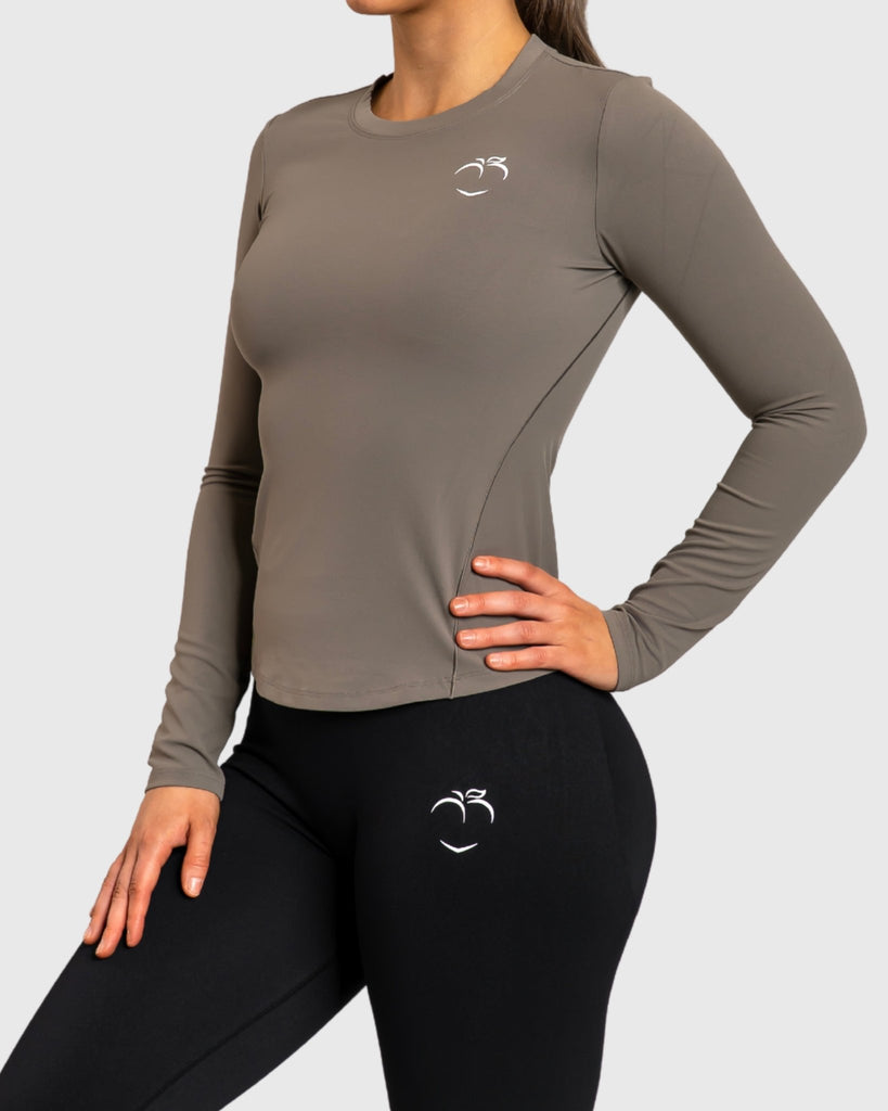 Grey Base Long Sleeve - Peach Tights - Long sleeve