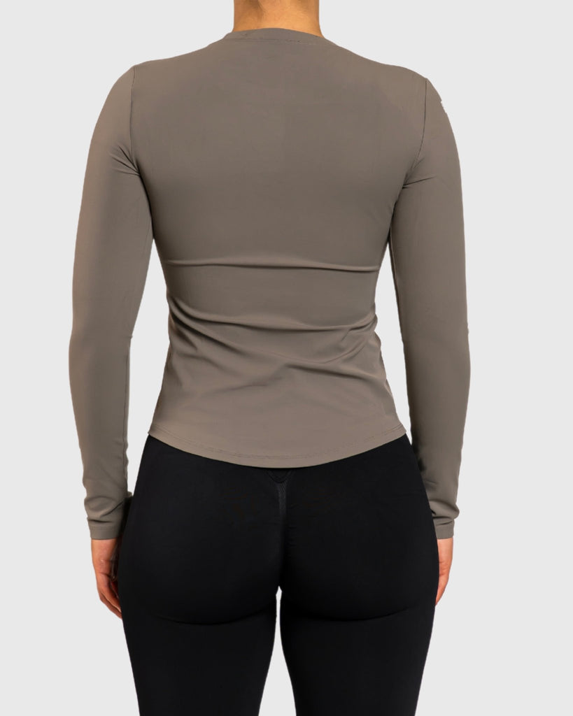 Grey Base Long Sleeve - Peach Tights - Long sleeve