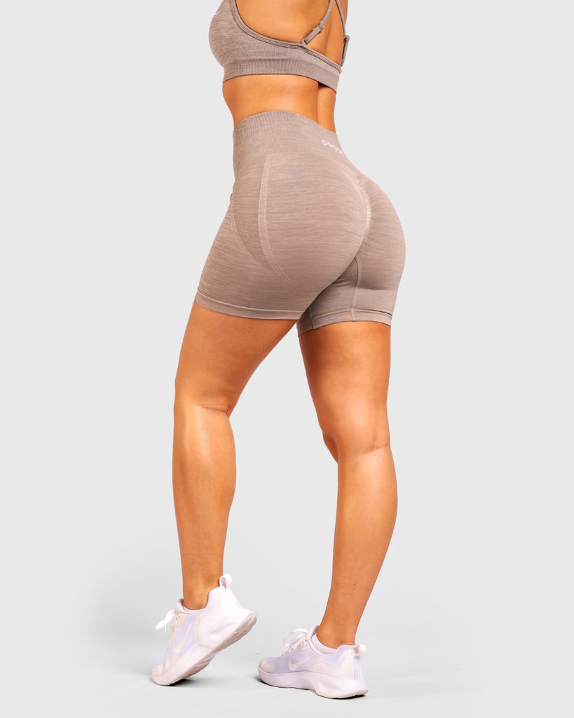 Grey Khaki Elevate Shorts - Peach Tights - Shorts