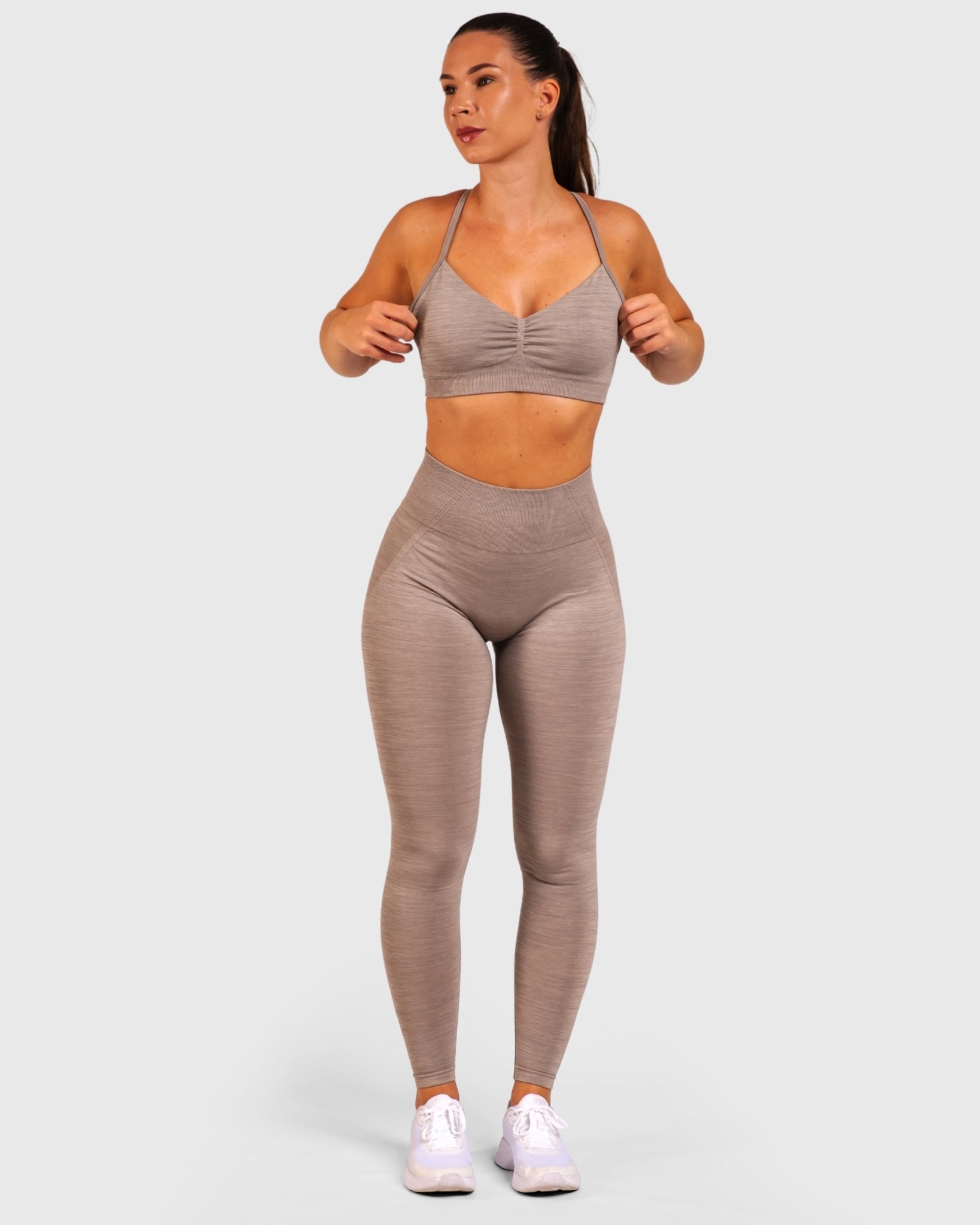 Grey Khaki Elevate Tights - Peach Tights - Tights