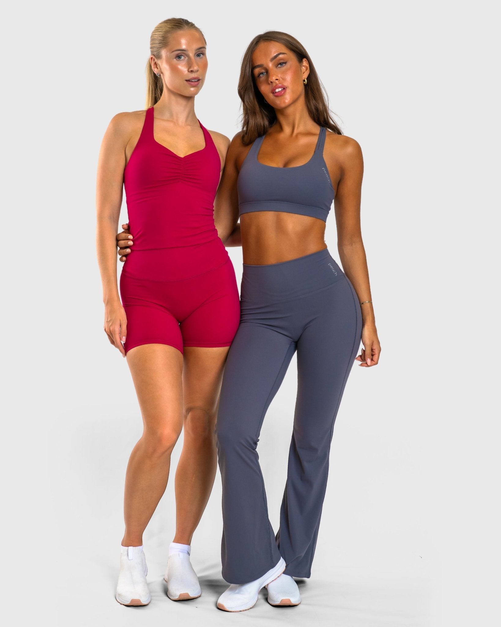 Grey Softelle Flared Pants - Peach Tights - Tights