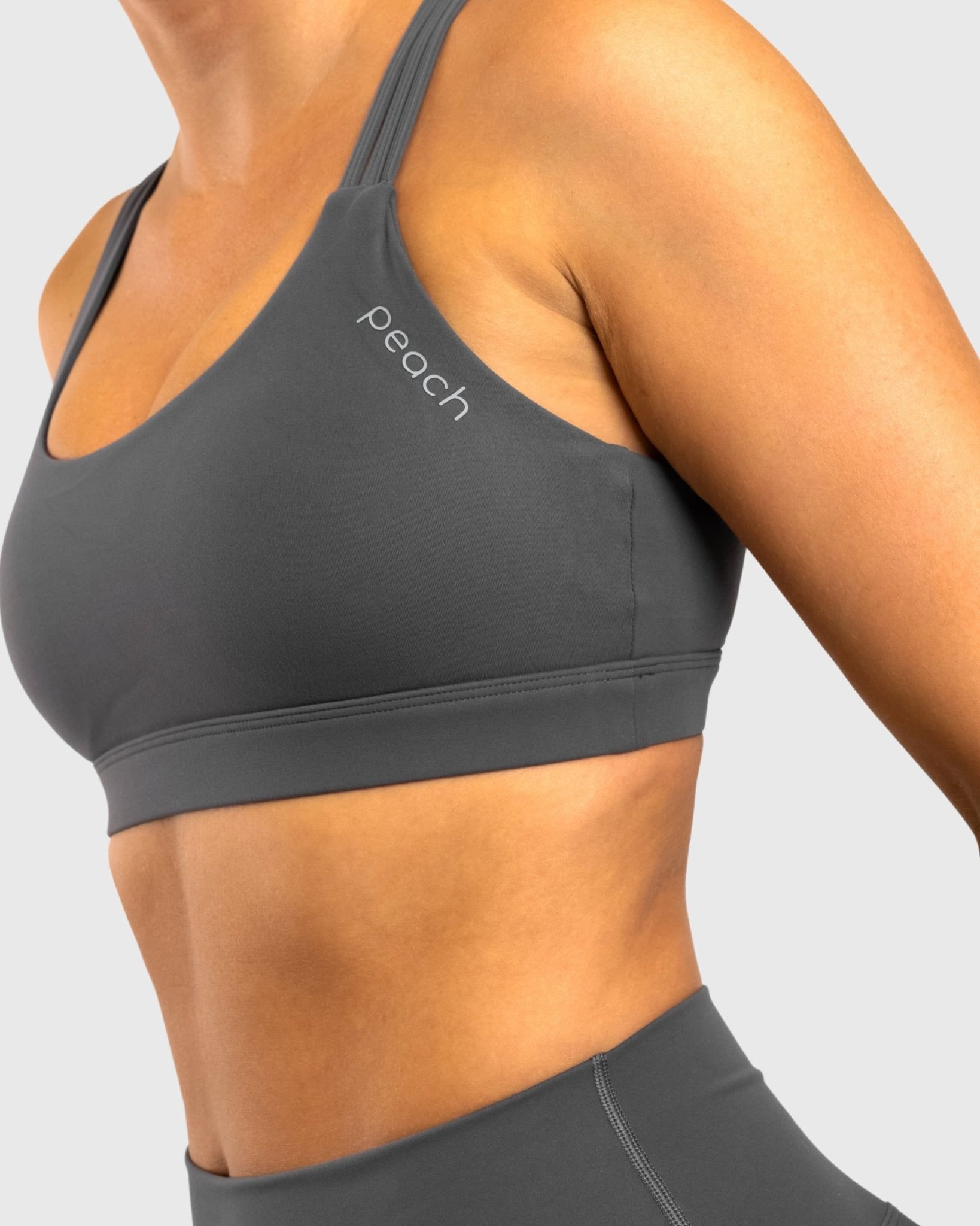 Grey Softelle Sports - bra - Peach Tights - Sports - Bra
