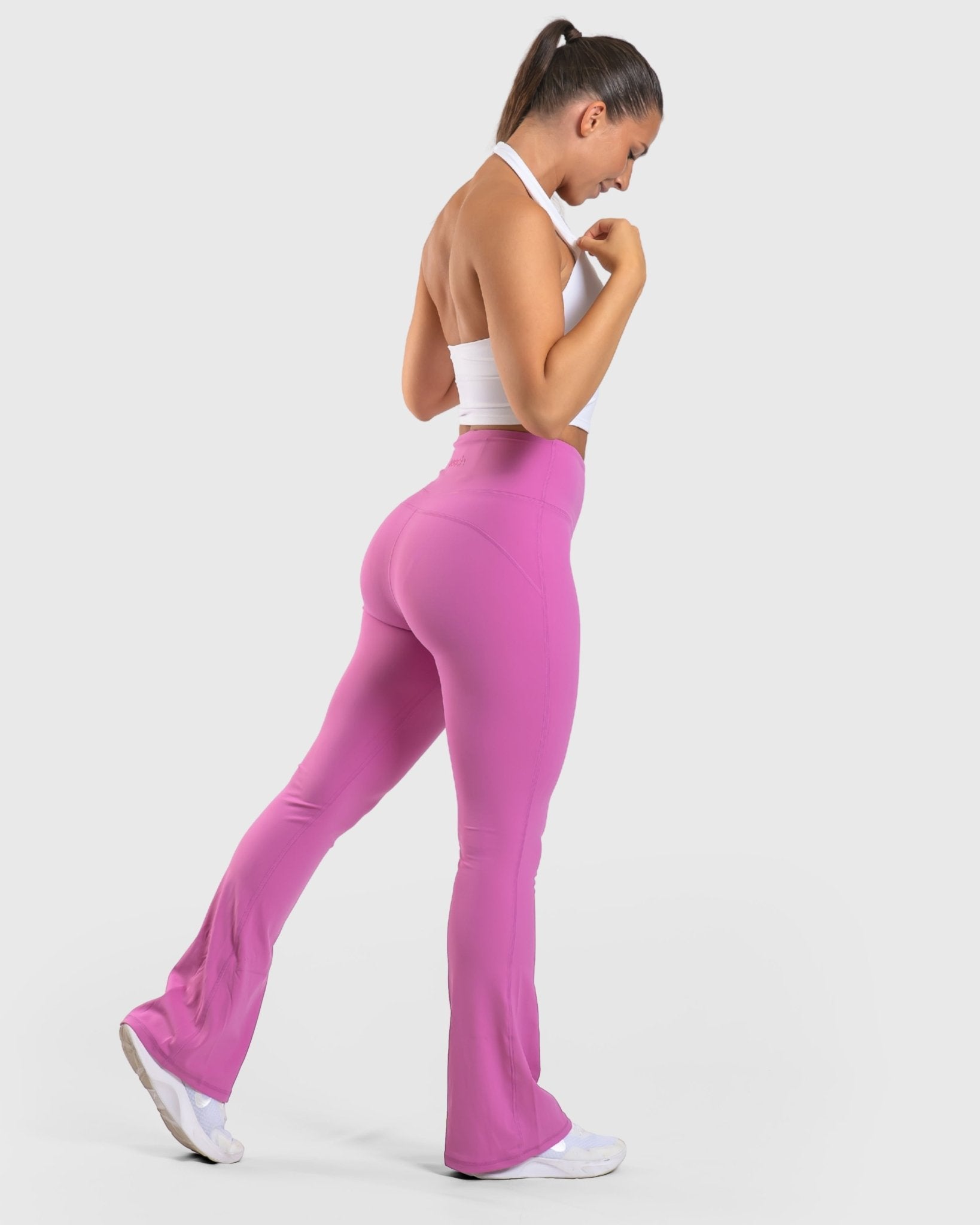 Hot Pink Flared Yoga - Peach Tights - Tights