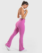 Hot Pink Flared Yoga - Peach Tights - Tights