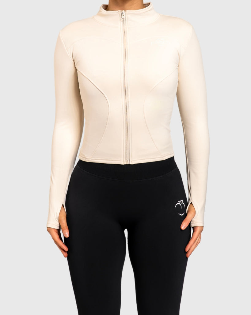 Ivory Active Jacket - Peach Tights - Long sleeve