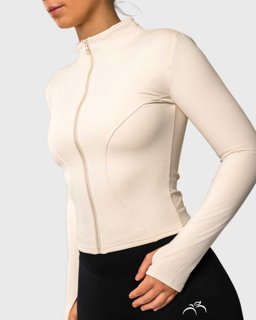 Ivory Active Jacket - Peach Tights - Long sleeve