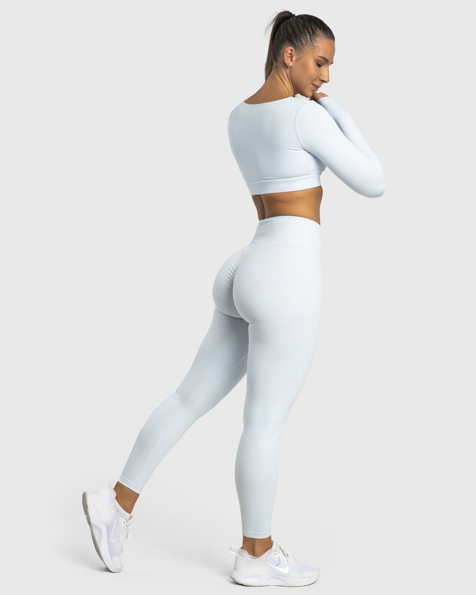 Light Blue Align Long Sleeve - Peach Tights - Long sleeve