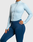 Light Blue Define Jacket - Peach Tights - Jacket