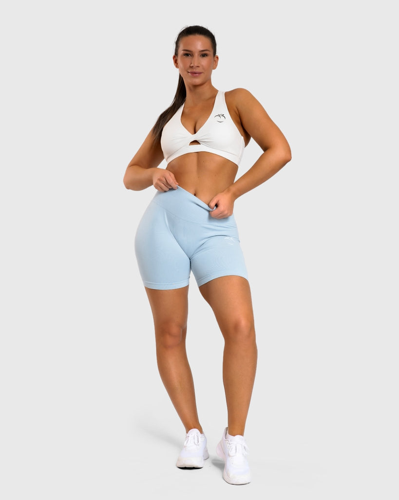 Light Blue Motion Shorts - Peach Tights - Shorts