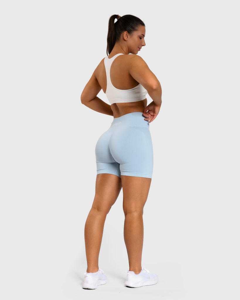 Light Blue Motion Shorts - Peach Tights - Shorts