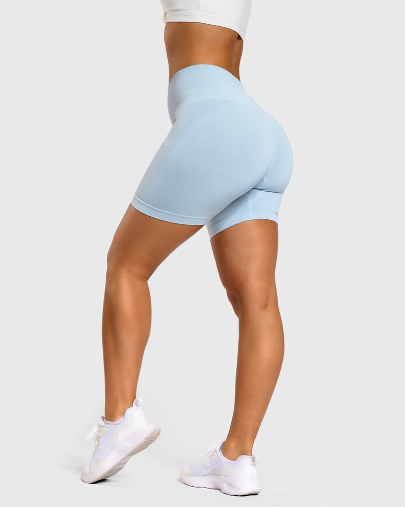 Light Blue Motion Shorts - Peach Tights - Shorts